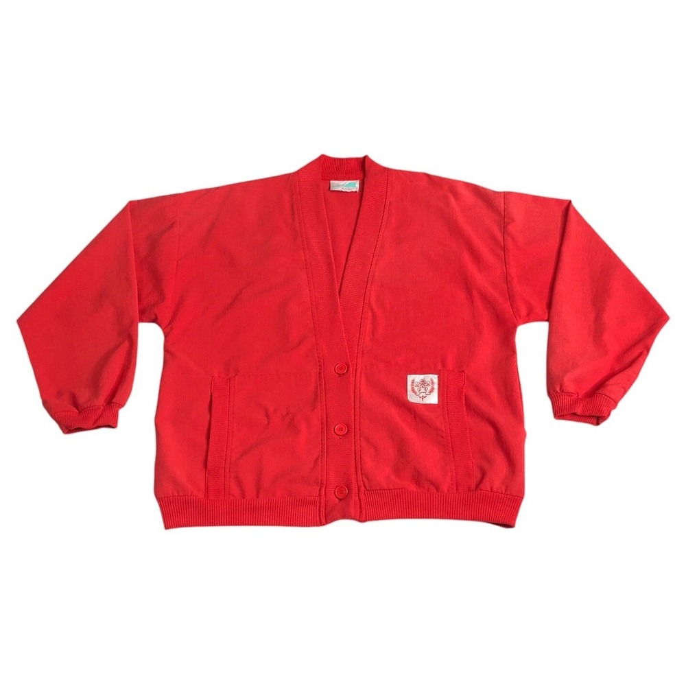 Vintage‎ Center Aisle Cardigan Sweater Womens Medium Red 80s 90s Preppy Academia